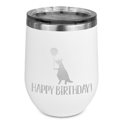 Animal Friend Birthday Stemless Stainless Steel Wine Tumbler - White - Single Sided (Personalized)