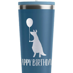 Animal Friend Birthday RTIC Everyday Tumbler with Straw - 28oz - Steel Blue - Double-Sided (Personalized)