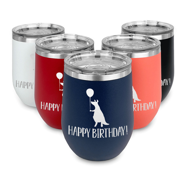 Animal Friend Birthday Steel Wine Tumblers Multiple Colors