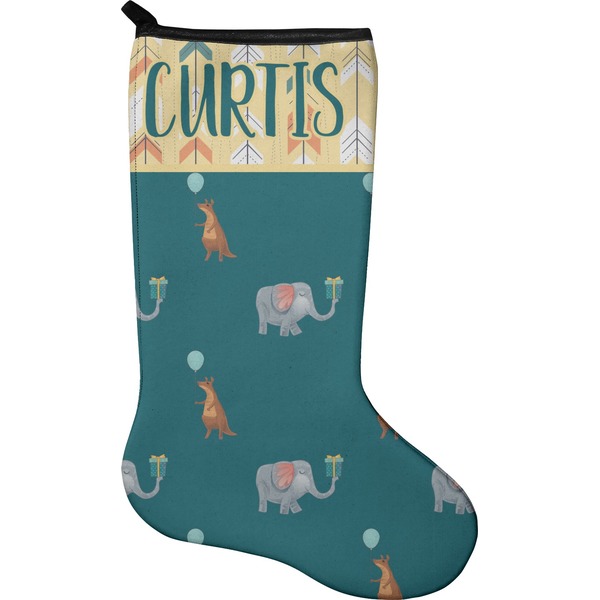 Custom Animal Friend Birthday Holiday Stocking - Single-Sided - Neoprene (Personalized)