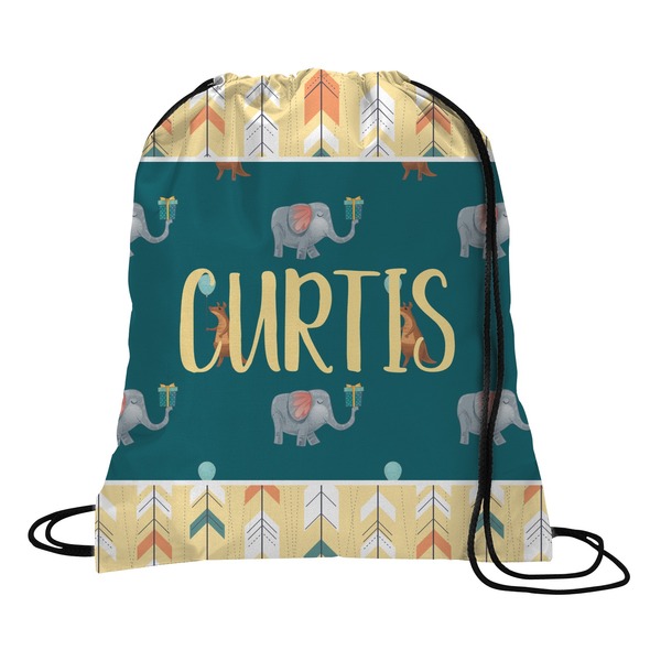Custom Animal Friend Birthday Drawstring Backpack - Large (Personalized)