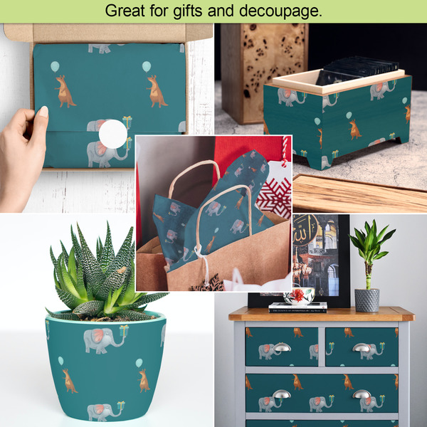 Animal Friend Birthday Tissue Paper - In Use Collage