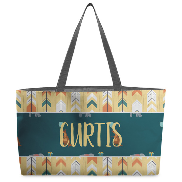 Custom Animal Friend Birthday Beach Totes Bag - w/ Black Handles (Personalized)