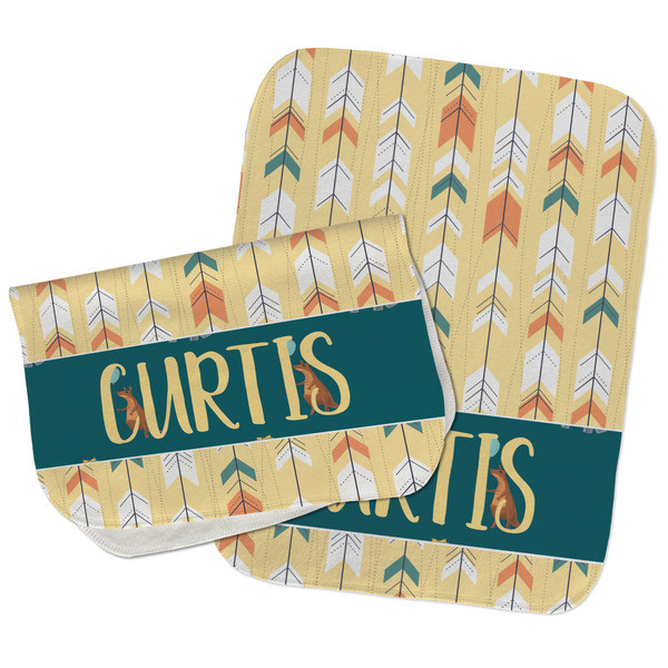 Custom Animal Friend Birthday Burp Cloths - Fleece - Set of 2 w/ Name or Text