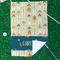 Animal Friend Birthday Waffle Weave Golf Towel - In Context