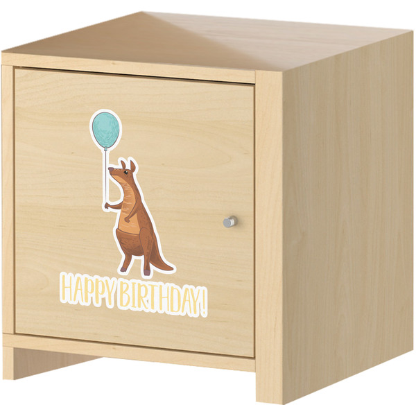 Animal Friend Birthday Wall Graphic on Wooden Cabinet