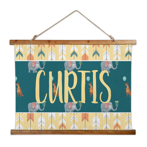 Custom Animal Friend Birthday Wall Hanging Tapestry - Wide (Personalized)