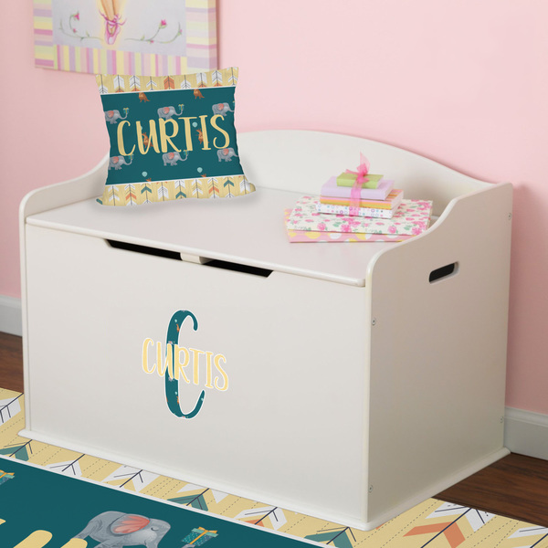 Animal Friend Birthday Wall Name & Initial Small on Toy Chest