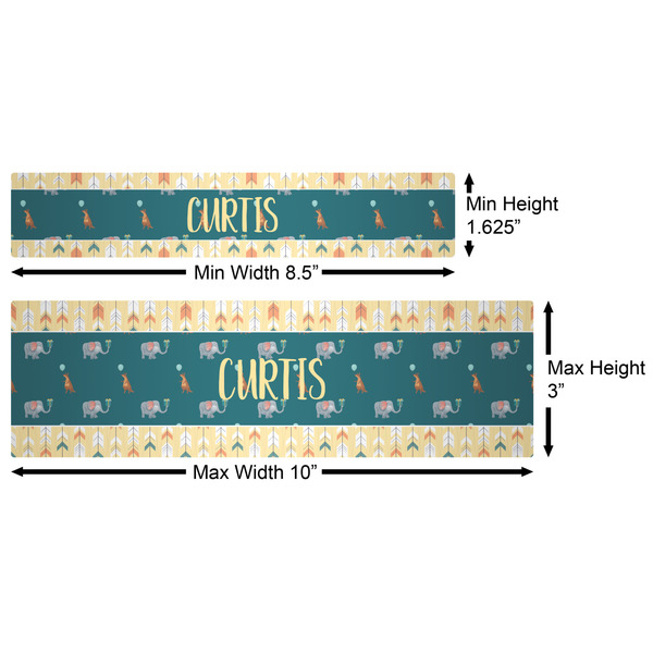 Animal Friend Birthday Water Bottle Labels w/ Dimensions