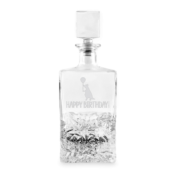 Custom Animal Friend Birthday Whiskey Decanter - 26 oz Rectangle (Personalized)