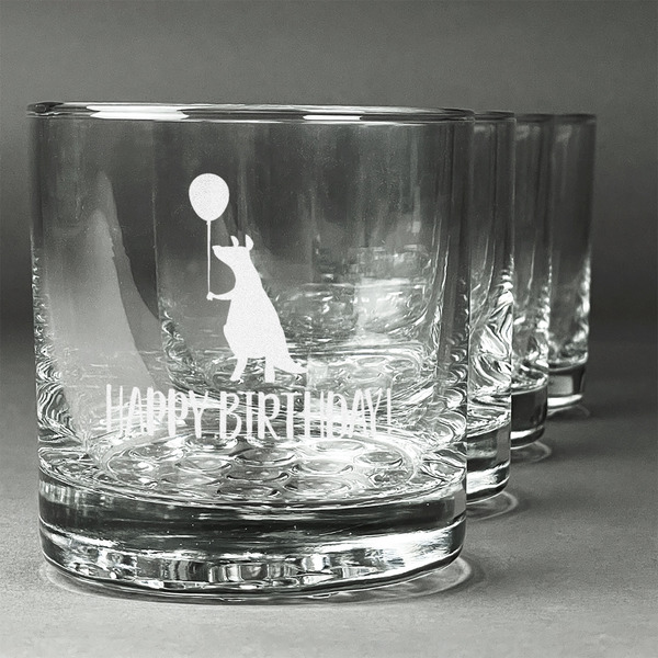 Custom Animal Friend Birthday Whiskey Glasses (Set of 4) (Personalized)