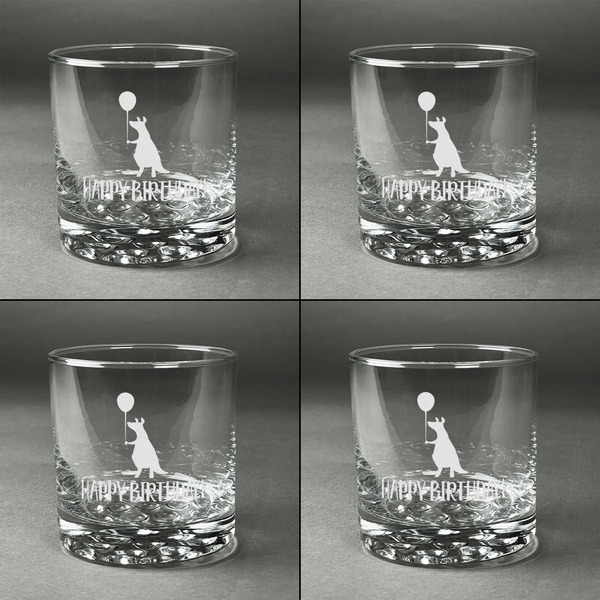 Animal Friend Birthday Whiskey Glasses - Set of 4 all Engraved