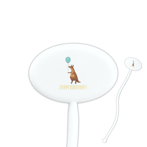 Custom Animal Friend Birthday Oval Plastic Stir Sticks (Personalized)