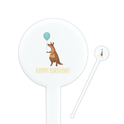 Animal Friend Birthday Round Plastic Stir Sticks (Personalized)