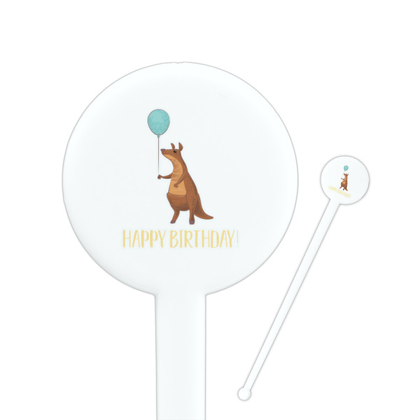Custom Animal Friend Birthday Round Plastic Stir Sticks (Personalized)