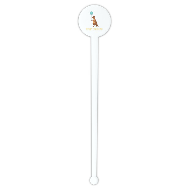 Animal Friend Birthday White Plastic 7" Stir Stick - Round - Single Stick