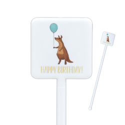 Animal Friend Birthday Square Plastic Stir Sticks (Personalized)