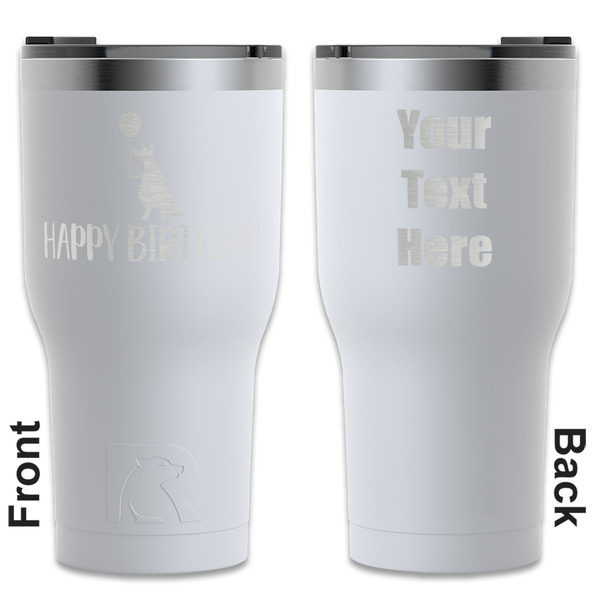 Custom Animal Friend Birthday RTIC Tumbler - White - Engraved Front & Back (Personalized)