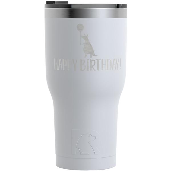 Custom Animal Friend Birthday RTIC Tumbler - White - Engraved Front (Personalized)