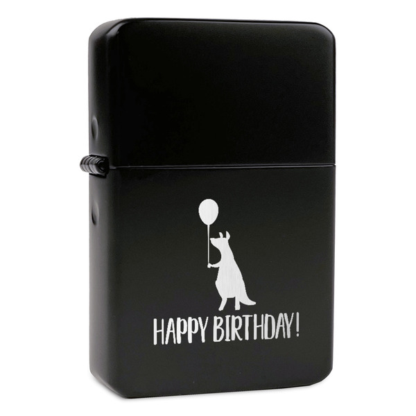 Custom Animal Friend Birthday Windproof Lighter - Black - Single Sided & Lid Engraved (Personalized)