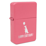 Animal Friend Birthday Windproof Lighter - Pink - Double Sided & Lid Engraved (Personalized)