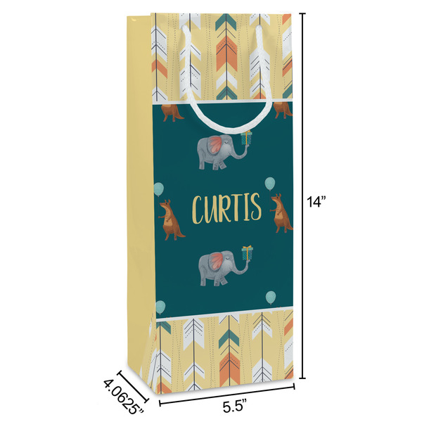 Animal Friend Birthday Wine Gift Bag - Dimensions