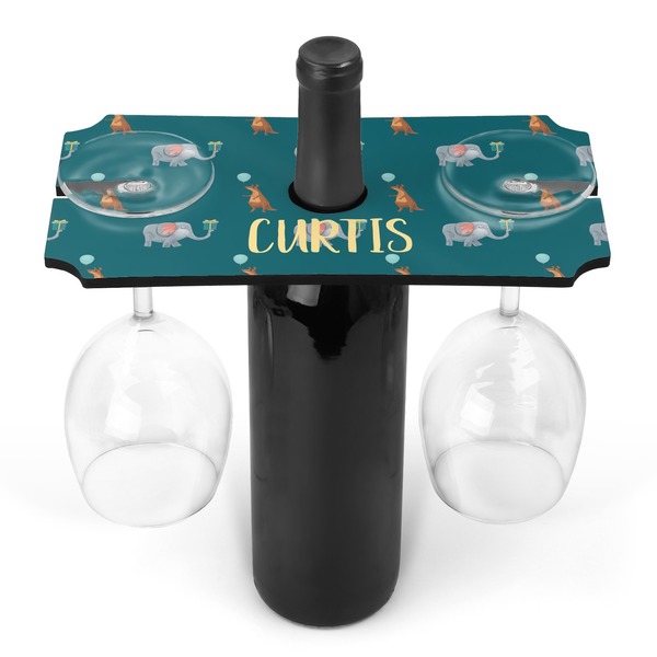 Custom Animal Friend Birthday Wine Bottle & Glass Holder (Personalized)