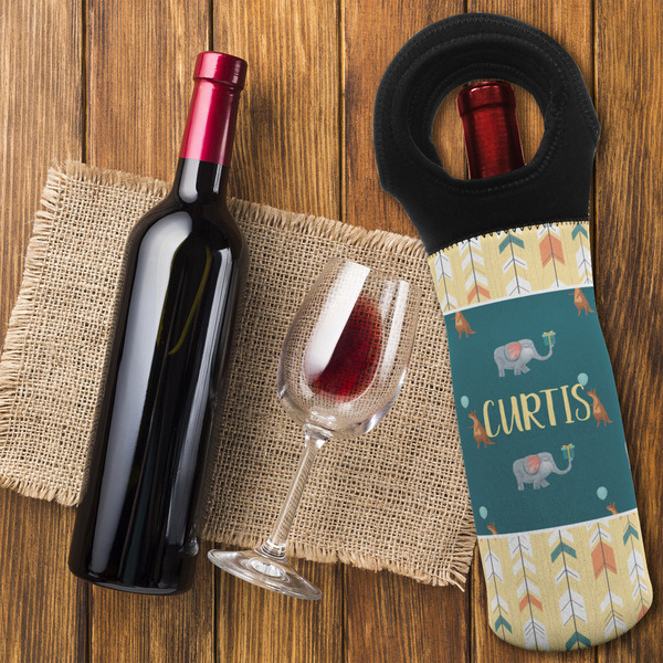 Animal Friend Birthday Wine Tote Bag - FLATLAY