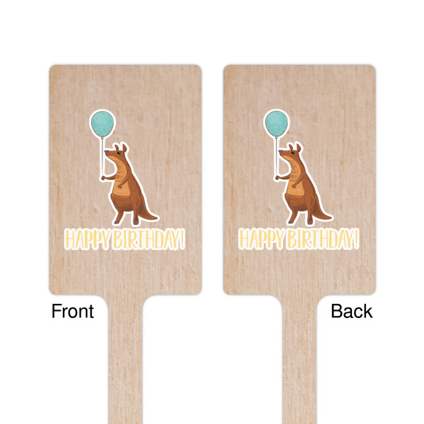 Animal Friend Birthday Wooden 6.25" Stir Stick - Rectangular - Double Sided - Front & Back