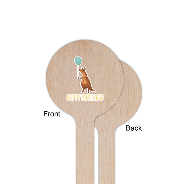 Animal Friend Birthday Wooden 6" Stir Stick - Round - Single Sided - Front & Back