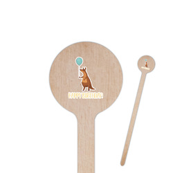 Animal Friend Birthday 7.5" Round Wooden Stir Sticks - Single Sided (Personalized)