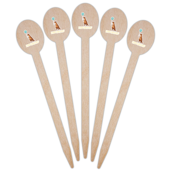 Animal Friend Birthday Wooden Food Pick - Oval - Fan View
