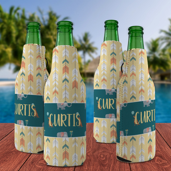 Animal Friend Birthday Zipper Bottle Cooler - Set of 4 - LIFESTYLE