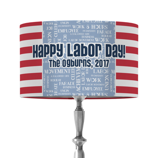 Labor Day 12" Drum Lampshade - ON STAND (Fabric)