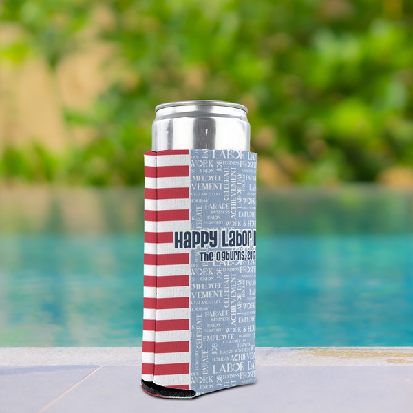 Labor Day Can Cooler - Tall 12oz - In Context