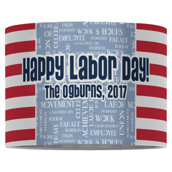 Labor Day 16" Drum Lampshade - FRONT (Fabric)