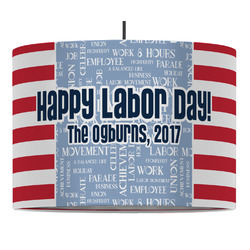 Labor Day 16" Drum Pendant Lamp - Fabric (Personalized)