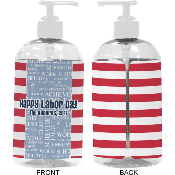 Labor Day 16 oz Plastic Liquid Dispenser- Approval- White