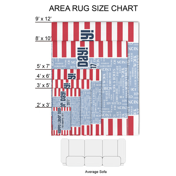 Labor Day 2'x3' Indoor Area Rugs - Size Chart