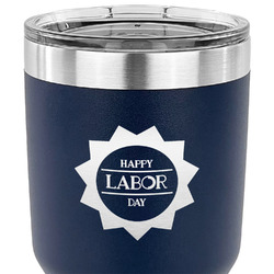 Labor Day 30 oz Stainless Steel Tumbler - Navy - Double Sided (Personalized)