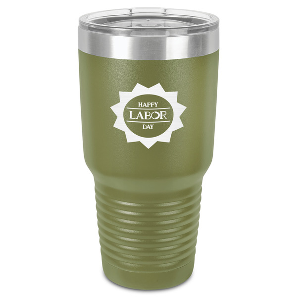 Custom Labor Day 30 oz Stainless Steel Tumbler - Olive - Single-Sided
