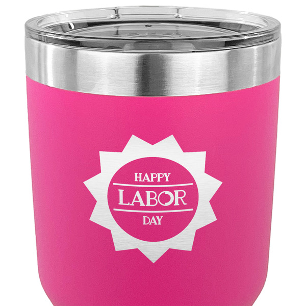 Labor Day 30 oz Stainless Steel Ringneck Tumbler - Pink - CLOSE UP