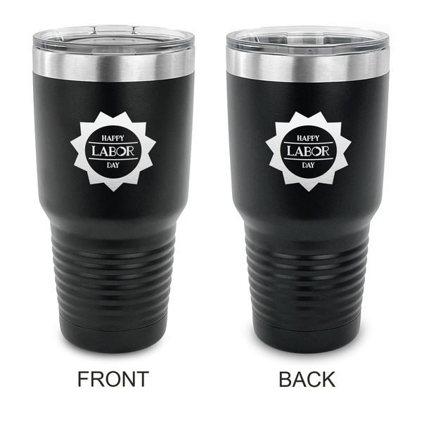 Custom Labor Day 30 oz Stainless Steel Tumbler - Black - Double Sided (Personalized)