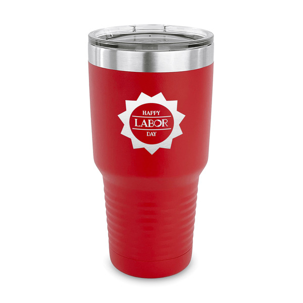 Custom Labor Day 30 oz Stainless Steel Tumbler - Red - Single Sided