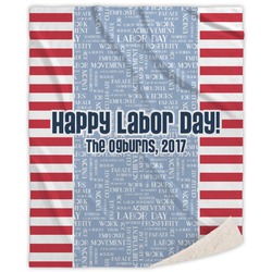Labor Day Sherpa Throw Blanket (Personalized)