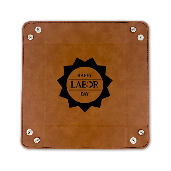 Labor Day 6" x 6" Leatherette Snap Up Tray - FLAT FRONT