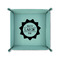 Labor Day 6" x 6" Teal Leatherette Snap Up Tray - FOLDED UP