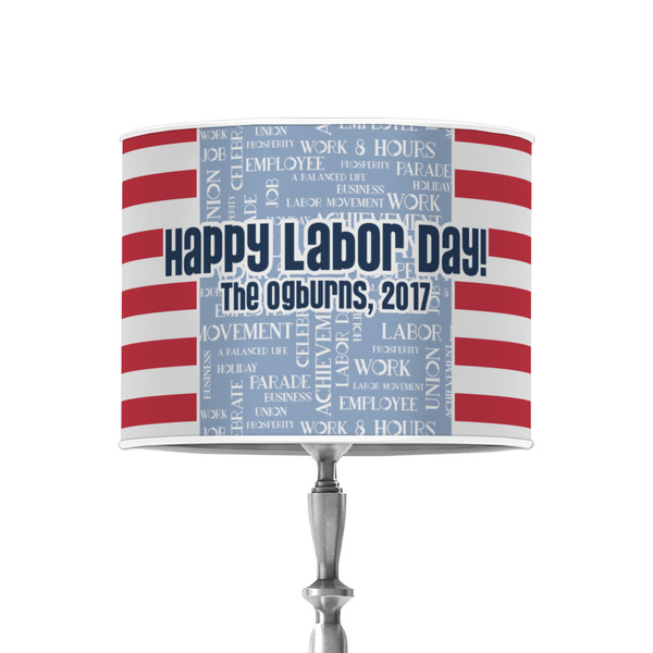 Labor Day 8" Drum Lampshade - ON STAND (Poly Film)