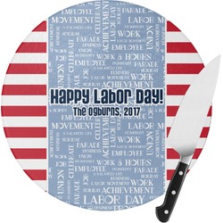 Labor Day Round Glass Cutting Board - Small (Personalized)