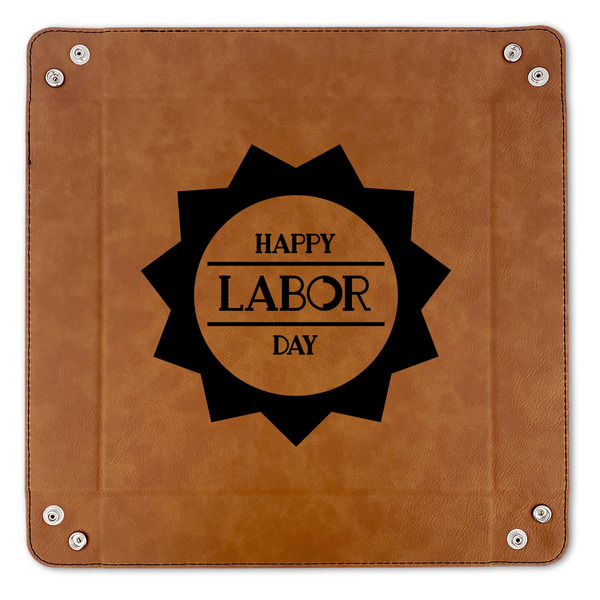Labor Day 9" x 9" Leatherette Snap Up Tray - APPROVAL (FLAT)
